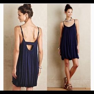 Anthropologie Maeve Deepwater Bubble Hem Dress